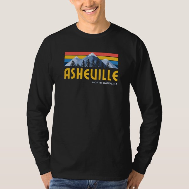 Asheville Mountains Retro Vintager T - Shirt (Vorderseite)