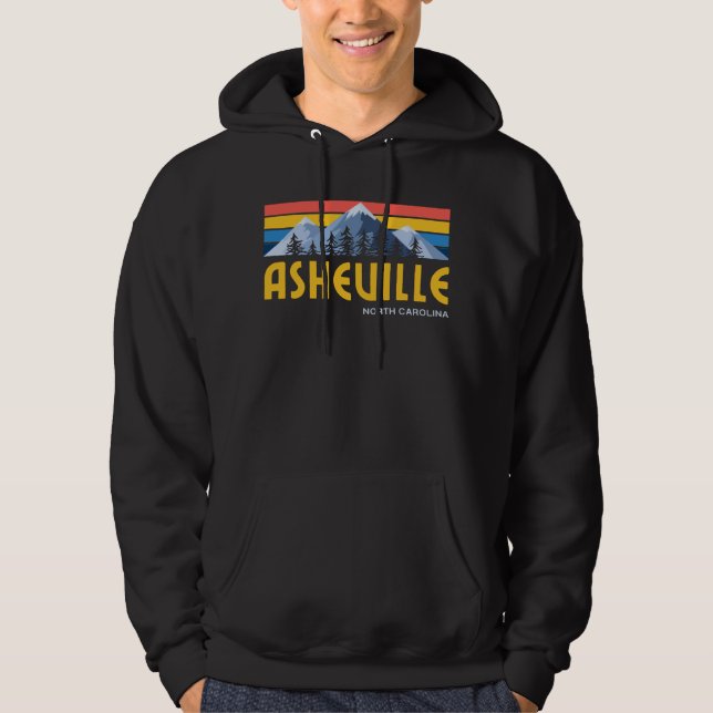 Asheville Mountains Retro Vintager T - Shirt (Vorderseite)