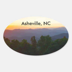 Asheville, NC-Aufkleber Ovaler Aufkleber