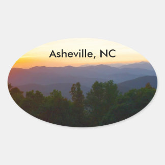 Asheville, NC-Aufkleber Ovaler Aufkleber