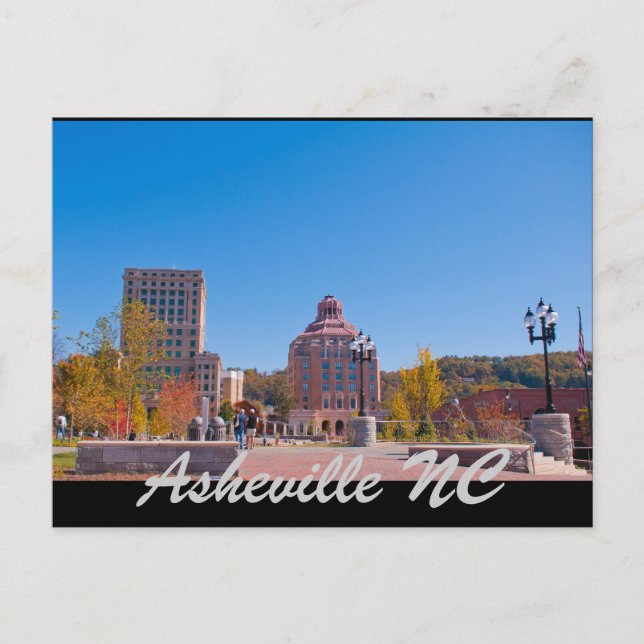 Asheville NC Postkarte (Vorderseite)