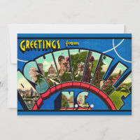 Asheville NC rétro carte postale 5x7 grand format