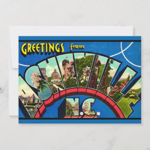 Asheville NC rétro carte postale 5x7 grand format