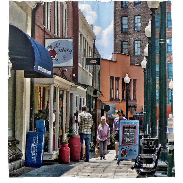Asheville NC - Wall Street Duschvorhang (Vorderseite)