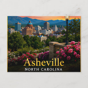 Asheville North Carolina Blue Ridge Mountains 🗺️ Postkarte