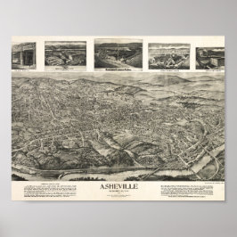 Asheville, North Carolina Historische Mauer Kunst Poster