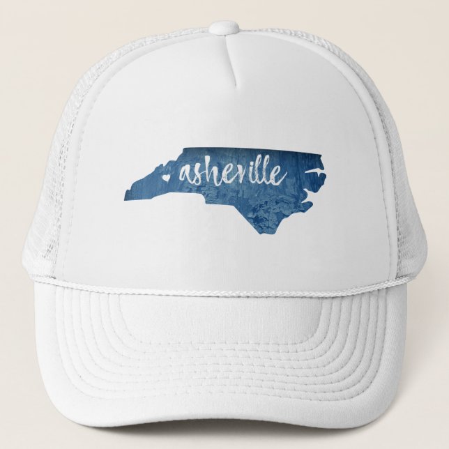 Asheville North Carolina Holzkörner Truckerkappe (Vorderseite)