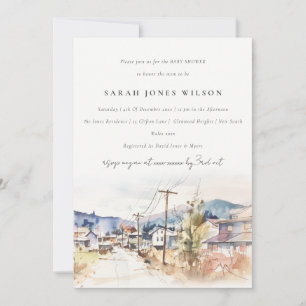 Asheville, North Carolina Landschaft Baby Shower Einladung