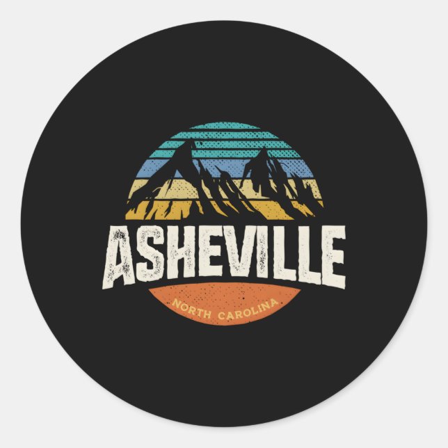 Asheville North Carolina Mountain Runder Aufkleber (Vorderseite)