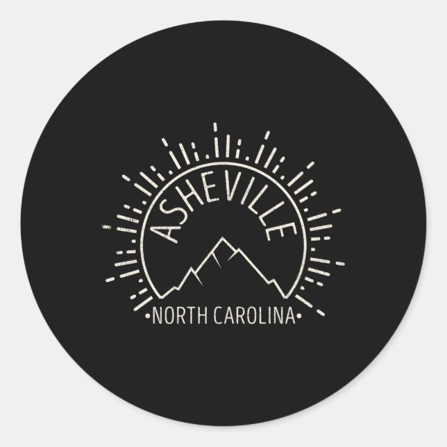 Asheville North Carolina Runder Aufkleber (Vorderseite)