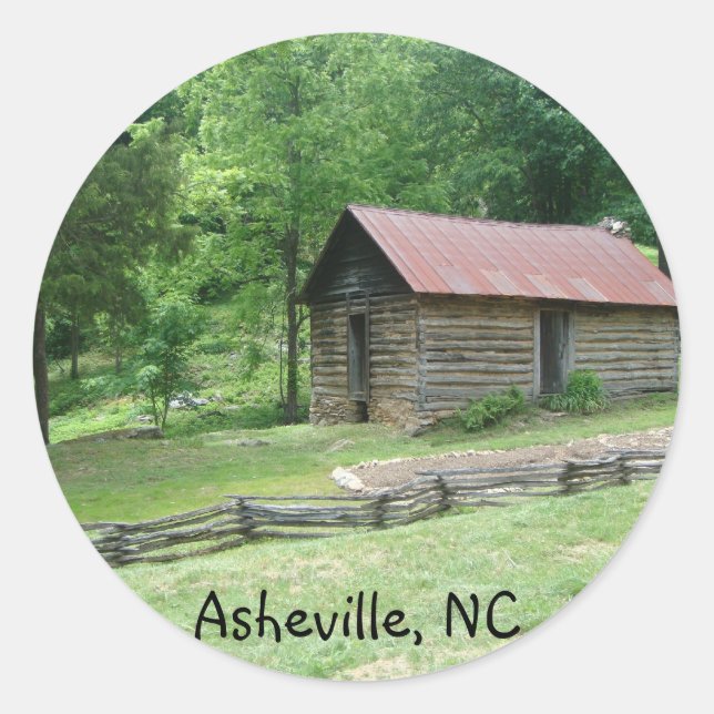 Asheville, North Carolina Runder Aufkleber (Vorderseite)
