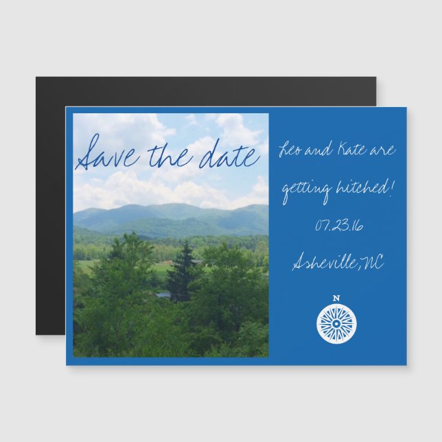 Asheville North Carolina Save the Date Magnet (Vorne/Hinten)