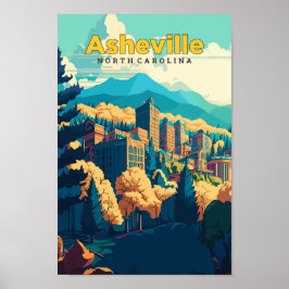 Asheville North Carolina Vintag Poster