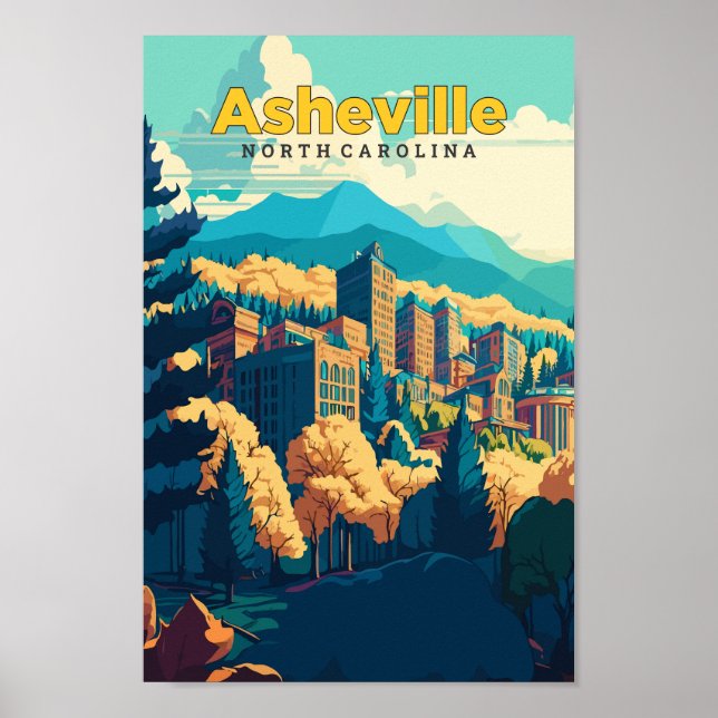 Asheville North Carolina Vintag Poster (Vorne)
