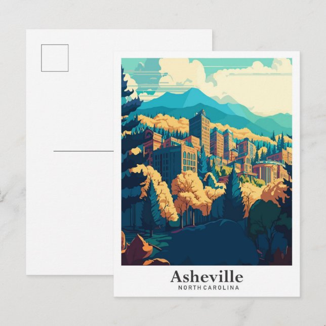 Asheville North Carolina Vintag Postkarte (Vorne/Hinten)