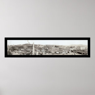 Asheville-Satz-Quadrat-Foto 1910 Poster