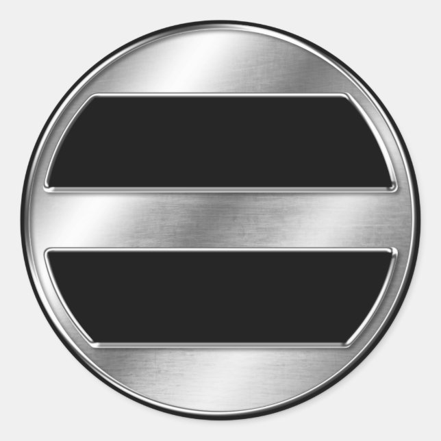 Ashikaga Clan Kamon Silver Chrome Runder Aufkleber (Vorderseite)