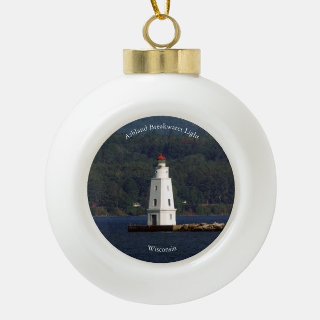 Ashland Breakwater Light-Ornament Keramik Kugel-Ornament (Vorderseite)