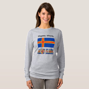 Ashland Inseln Ålander Personalisierte Flagge  T-Shirt