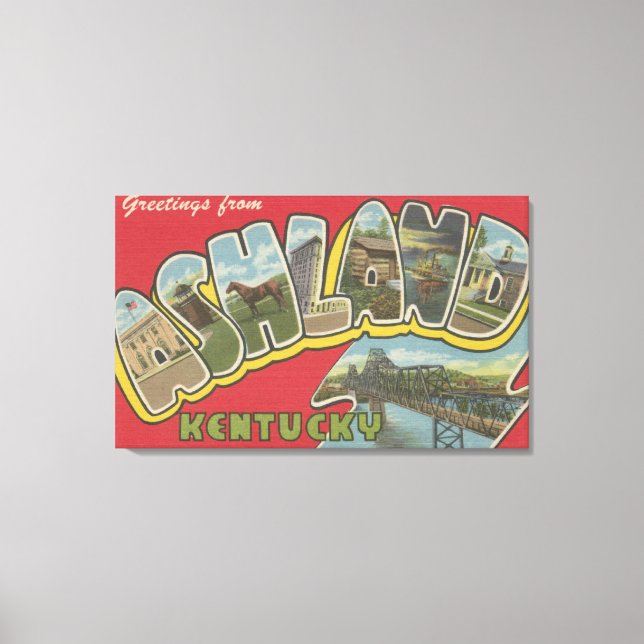 Ashland, Kentucky - Große Briefmarkenszenen Leinwanddruck (Vorderseite)