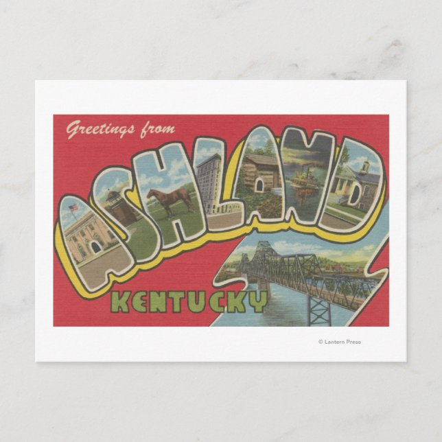 Ashland, Kentucky - Große Briefmarkenszenen Postkarte (Vorderseite)