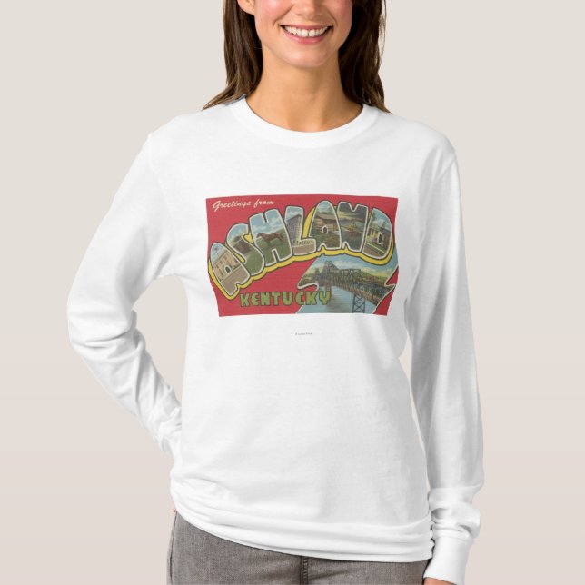 Ashland, Kentucky - große Buchstabe-Szenen T-Shirt (Vorderseite)