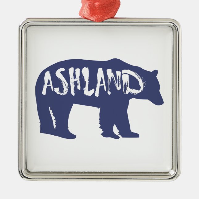 Ashland Oregon Bear Ornament Aus Metall (Vorne)