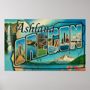 Ashland, Oregon - große Buchstabe-Szenen Poster