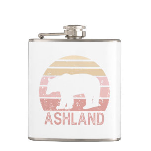 Ashland Oregon Retro Bear Flachmann