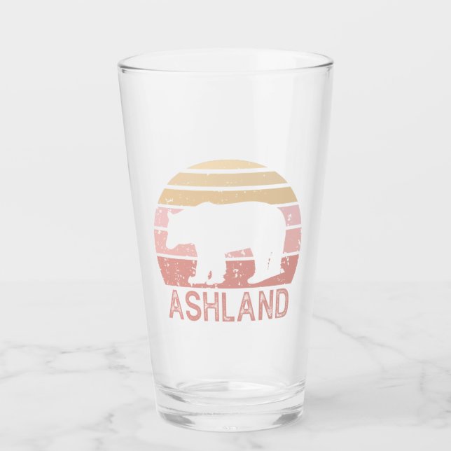 Ashland Oregon Retro Bear Glas (Vorderseite)