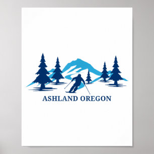Ashland Oregon Skigebiet Skifahren Skifahrer Poster