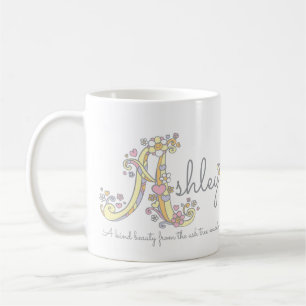 Ashley-Buchstabe Ein Name bedeutet Monogramm-Tasse Kaffeetasse
