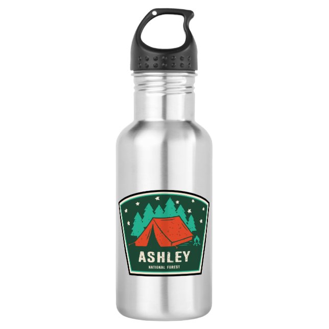 Ashley National Forest Camping Edelstahlflasche (Vorderseite)