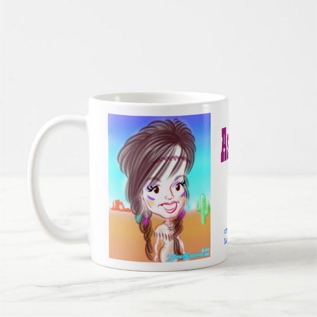 Ashleys indische Karikatur-Tasse Kaffeetasse (Links)