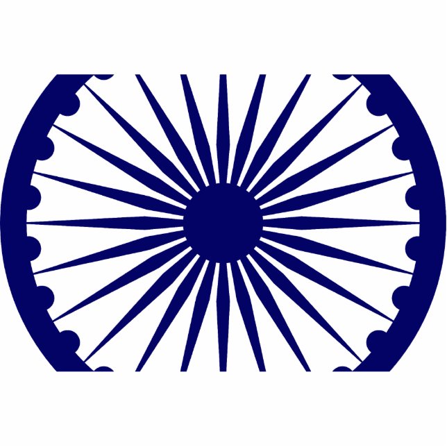 Ashoka Chakra, Indien-Flagge Freistehende Fotoskulptur (Vorne)