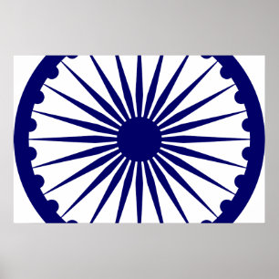 Ashoka Chakra, Indien-Flagge Poster