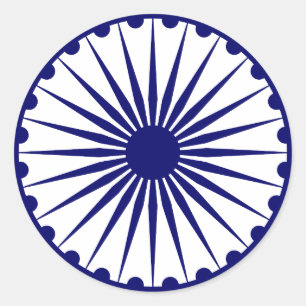 Ashoka Chakra, indische Flagge Runder Aufkleber