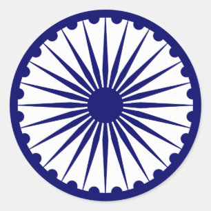 Ashokas Dharma Chakra Runder Aufkleber