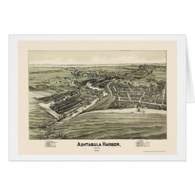 Ashtabula Hafen, panoramische Karte OH- - 1896 (Vorderseite (Horizontal))