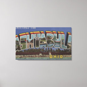 Ashtabula, Ohio - Große Buchstabenszenen Leinwanddruck