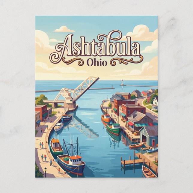 Ashtabula, Ohio Postkarte (Vorderseite)