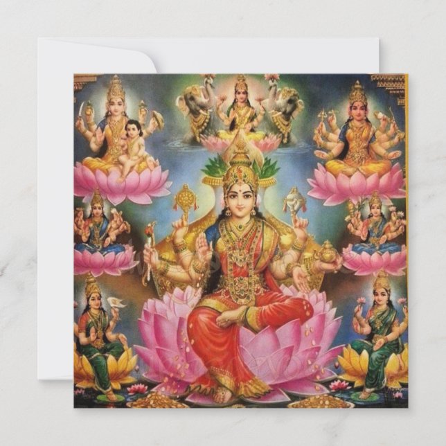 Ashtalakshmi - Acht Formen von Lakshmi Einladung (Vorderseite)