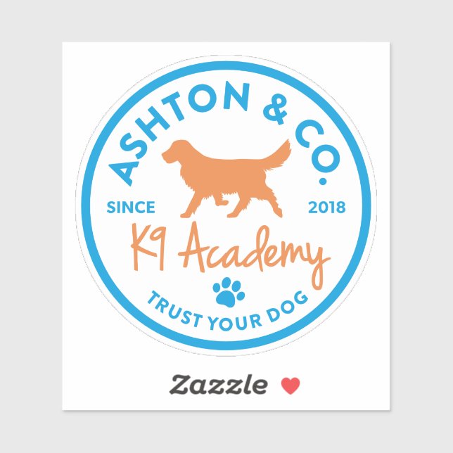Ashton & Co. K9 Academy 2c Logo Light Aufkleber (Blatt)