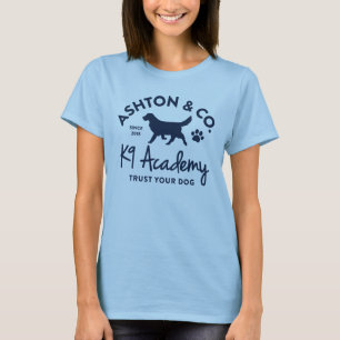 Ashton & Co. K9 Academy Damen Einfarbiges Logo T-Shirt