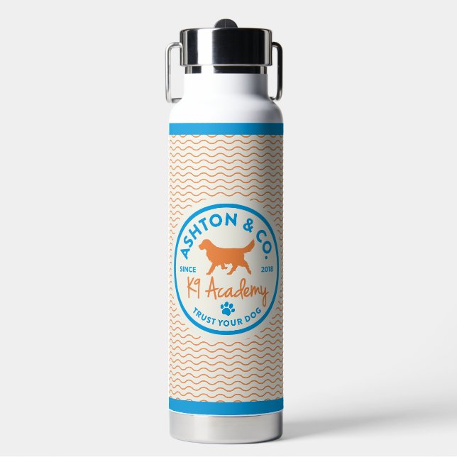 Ashton & Co. K9 Academy Wavy Lines Water Flasche (Vorderseite)