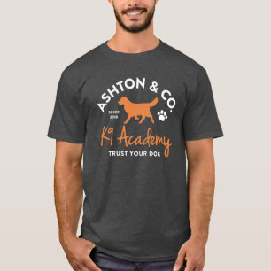 Ashton & Co. K9 Academy Zweifarbiges Logo Charcoal T-Shirt