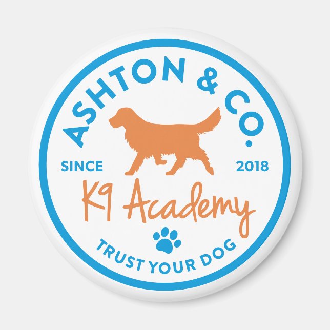 Ashton & Co. K9 Akademie-2c-Logo Magnet (Vorne)