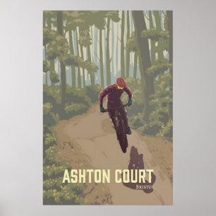 Ashton Court Mountainbike-Reiseposter Poster