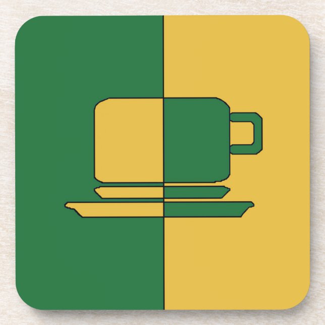 Ashton Dark Green und Gold Cup Untersetzer (Vorderseite)