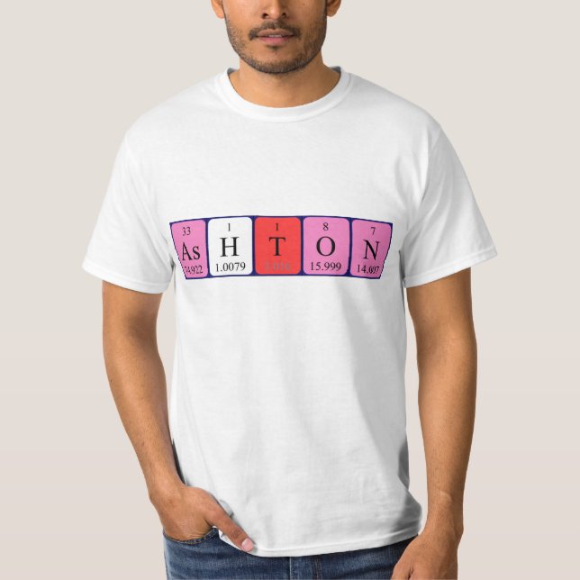 Ashton Namen-Shirt periodischer Tabelle T-Shirt (Vorderseite)